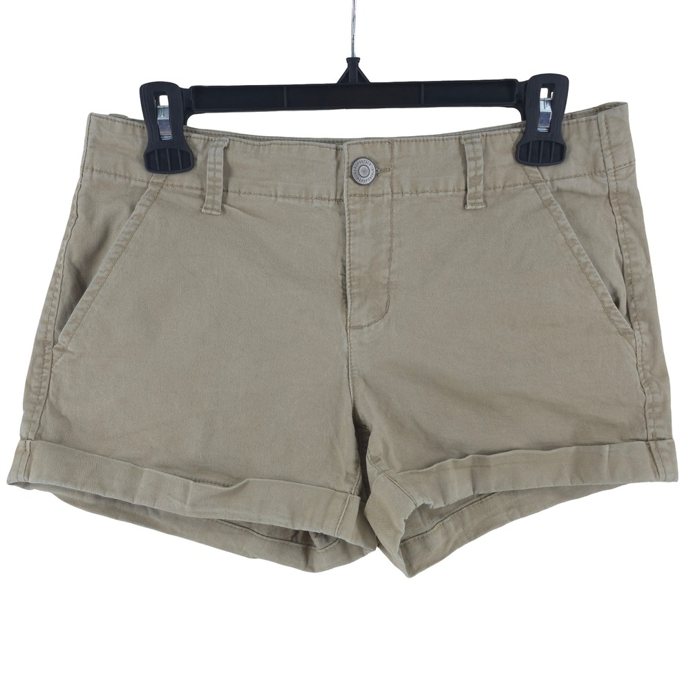 Aeropostale Low Rise Cuffed Khaki Tan Stretch Short 3" Shorts Womens 6